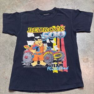 The Flintstones Bedrock 500 Racing Vintage 90s Double-Sided Graphic Rare Boys 8
